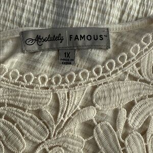 Absolutely Famous Cream Lace Blouse -1X